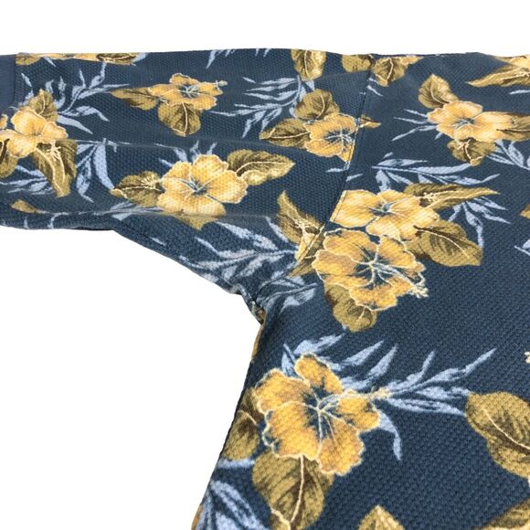 Vintage OP Sport Hawaiian Polo Shirt Mens XL Floral Retro Beach Aloha 90s Waffle - Picture 10 of 14